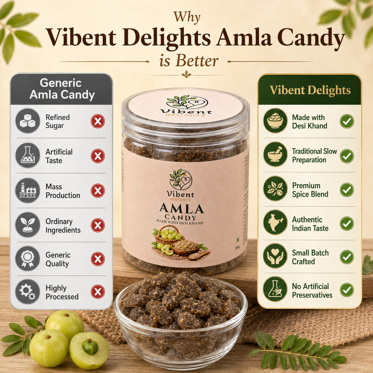 Desi Khand Amla Candy (300G) | Slow Processed