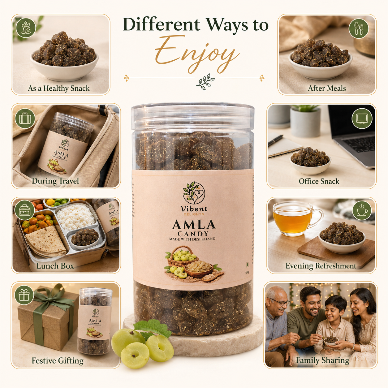 Desi Khand Amla Candy (500G) | Slow Processed