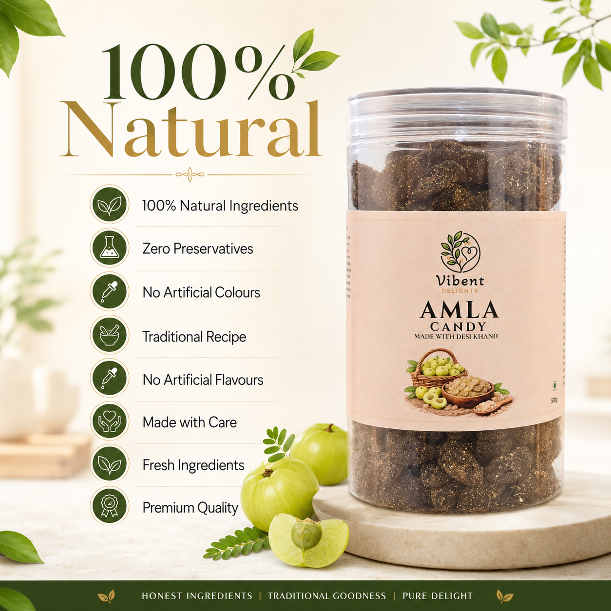Desi Khand Amla Candy (500G) | Slow Processed