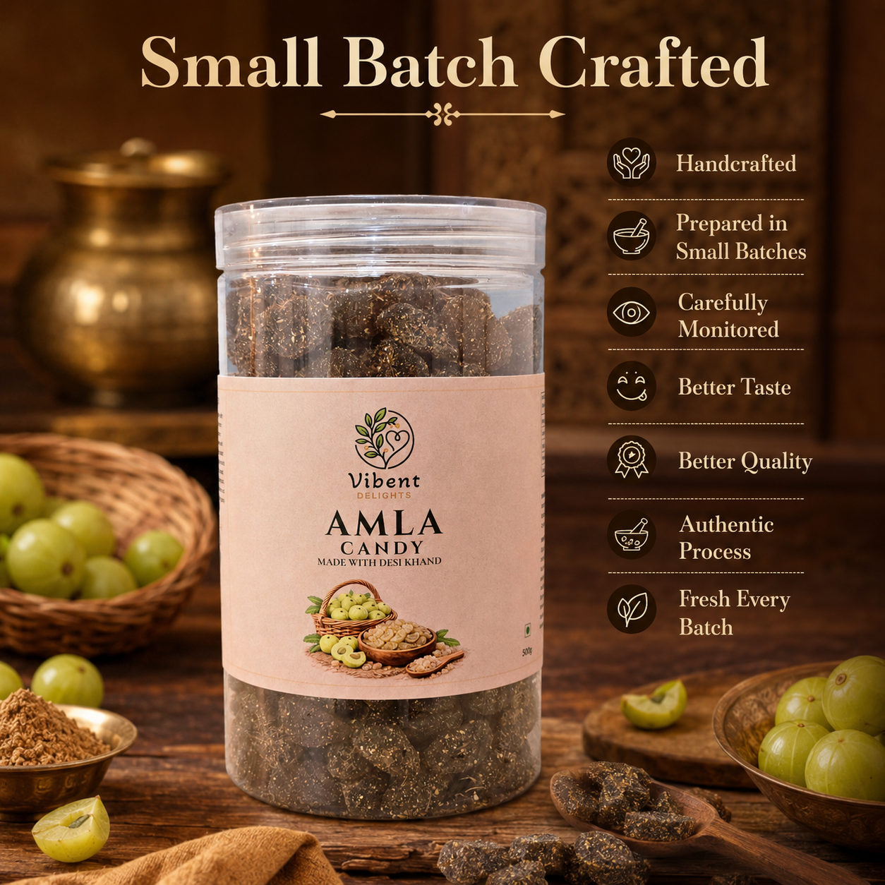Desi Khand Amla Candy (500G) | Slow Processed