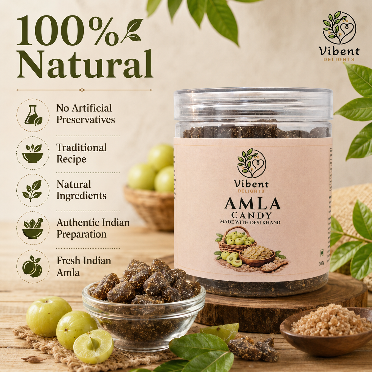 Desi Khand Amla Candy (300G) | Slow Processed
