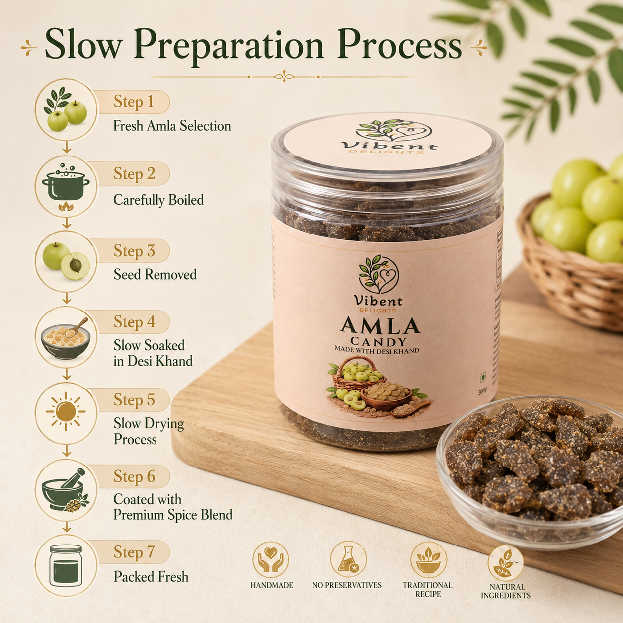 Desi Khand Amla Candy (300G) | Slow Processed