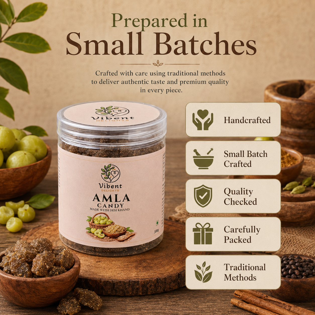 Desi Khand Amla Candy (300G) | Slow Processed